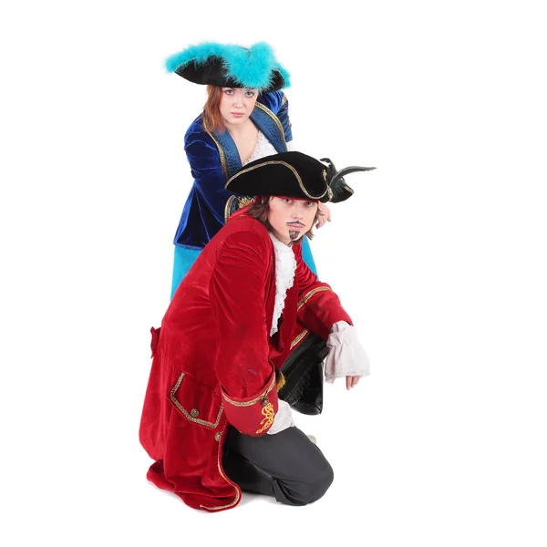 Mannelijke en vrouwelijke piraten — Stockfoto