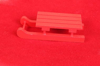 Kırmızı ahşap kızak Noel Hediyelik eşya