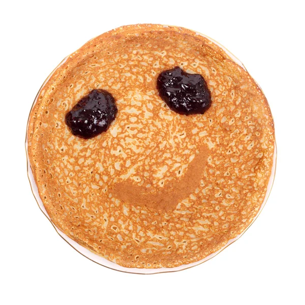 Pancake smile. Stack of pancakes — Stock Photo, Image