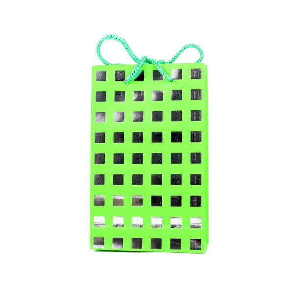 Green gift bag — Stock Photo, Image