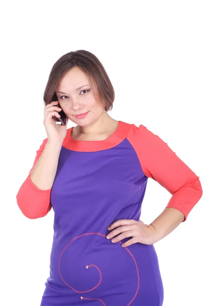 Bella donna con telefono cellulare — Foto Stock