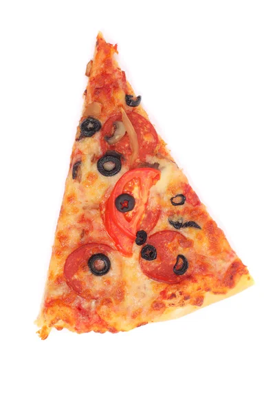 Bit pizza på vit — Stockfoto