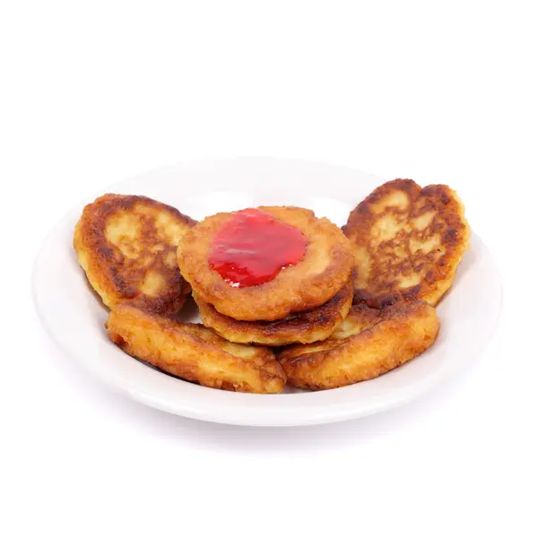 Dicke Pfannkuchen mit Marmelade — Stockfoto