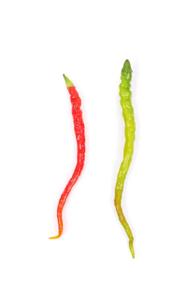 Red and green sweet peppers — Stock Photo, Image