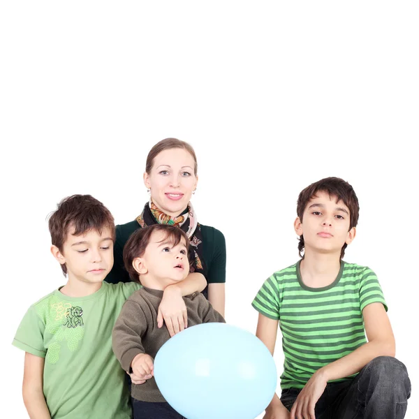 Mother with her three sons — Stock Photo, Image