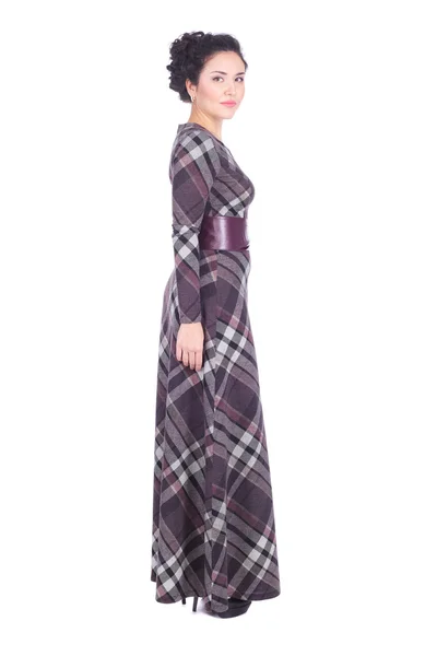 Pretty woman wearing long dress — Stock Photo, Image