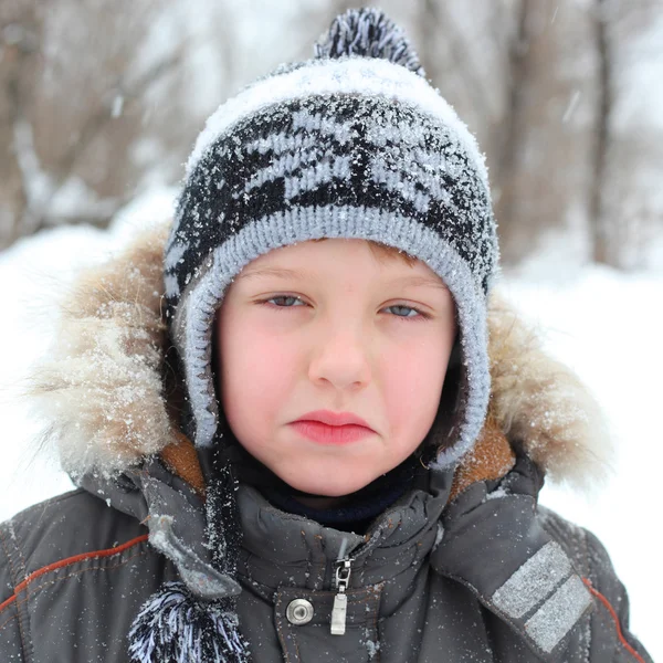 Sevimli küçük kış çocuk — Stok fotoğraf