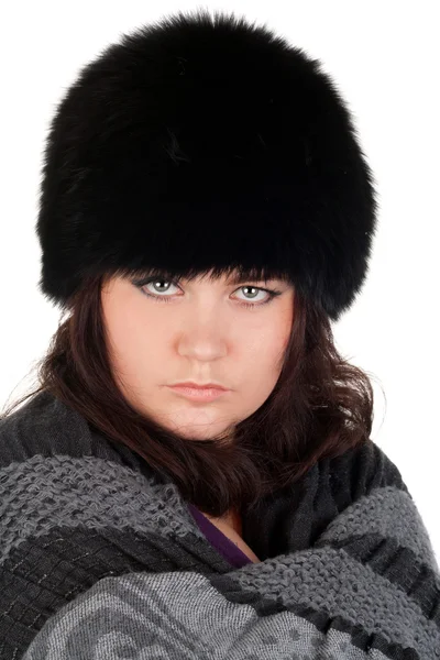 kürk kap içindeki genç kız