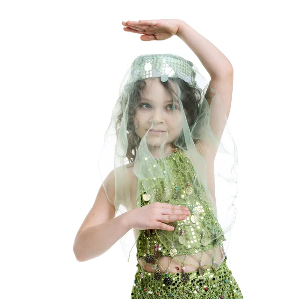Bambina in costume di bellezza orientale — Foto Stock