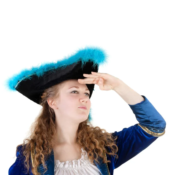 Unga kvinnliga pirat — Stockfoto