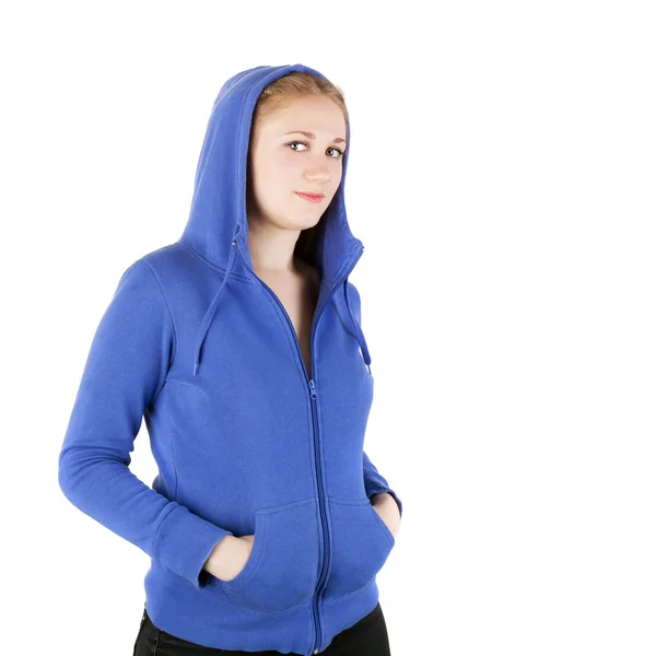 Pretty girl in sweatshirt — Stock Photo, Image