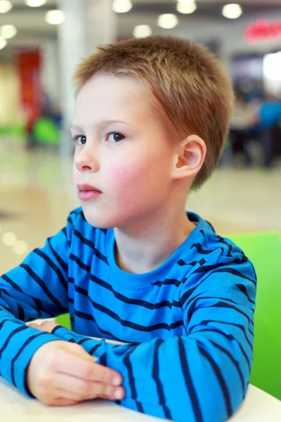 Little boy in cafe — Stock Photo, Image