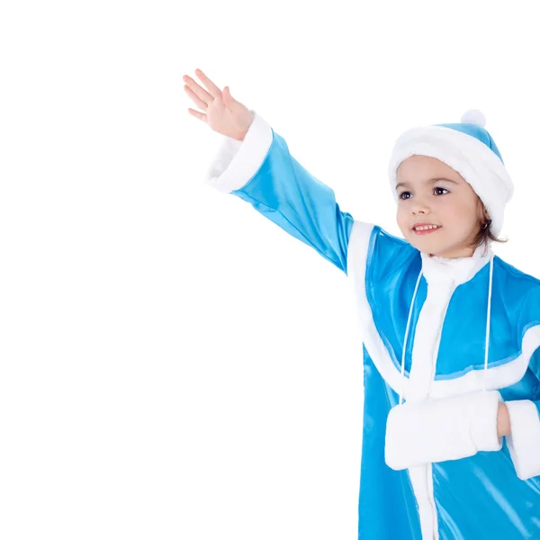 Kleines Mädchen im Kostüm von Schneemädchen — Stockfoto