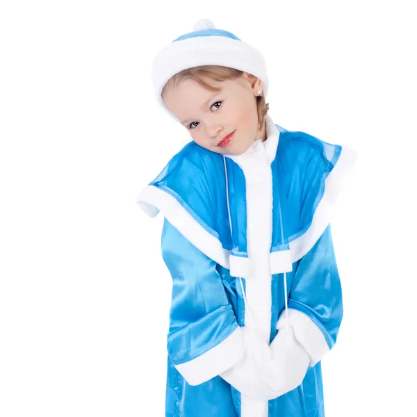 Bambina in costume di Snow Maiden — Foto Stock