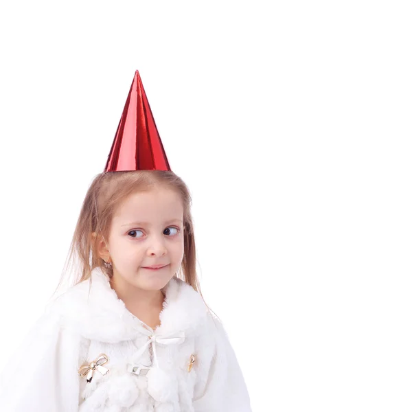 Petite fille portant une casquette d'anniversaire — Photo