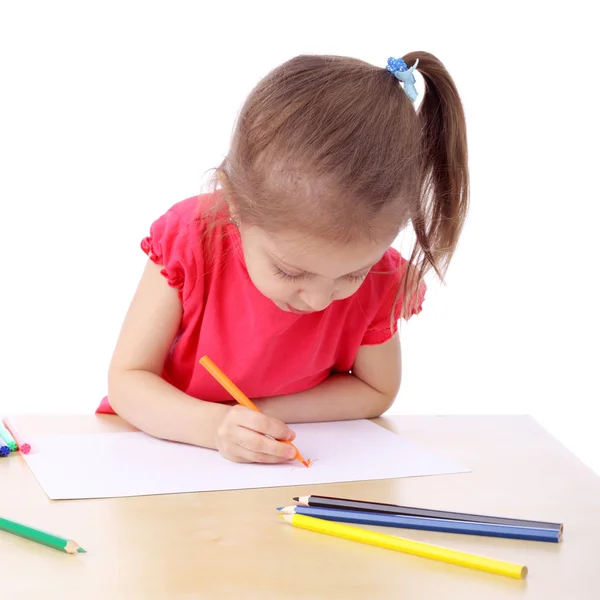 Cute little girl drawing Stock Photos, Royalty Free Cute little girl