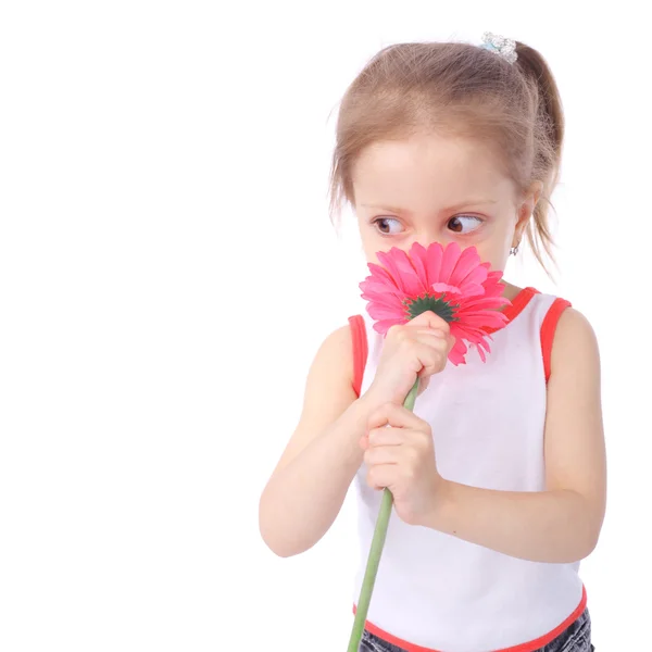 Meisje met bloem — Stockfoto