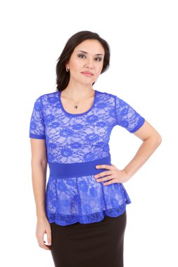 Güzel kız kostüm gösteren