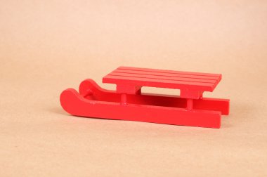 Kırmızı ahşap kızak Noel Hediyelik eşya