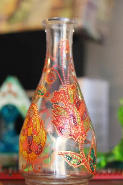 Decorated glass vase — Stock Photo, Image
