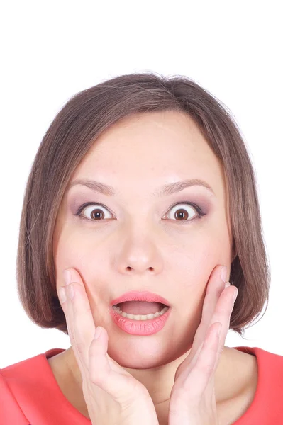 Pretty young surprised woman — Stock Photo, Image