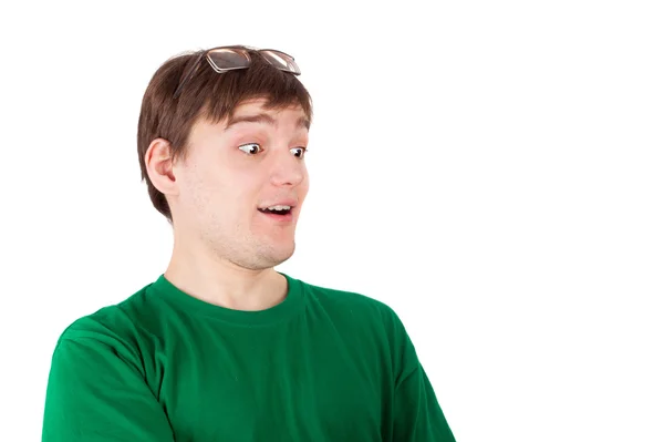 Cute young man surprised — Stock Photo, Image