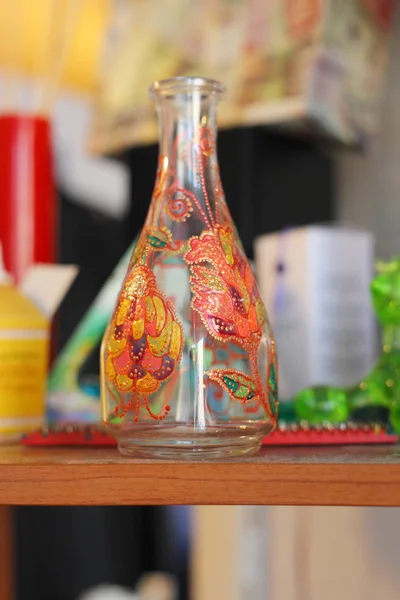 Decorated glass vase — Stock Photo, Image