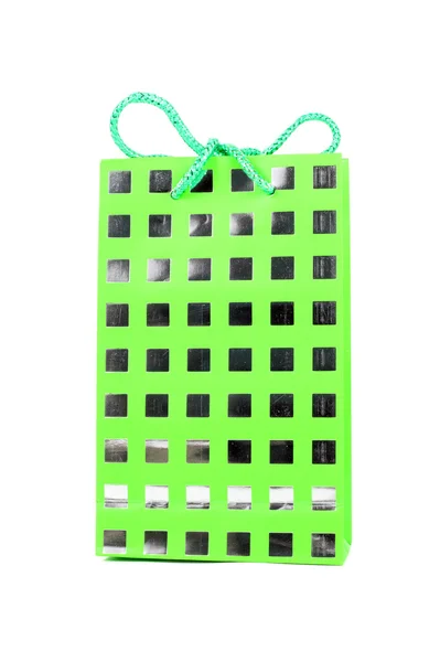 Green gift bag — Stock Photo, Image