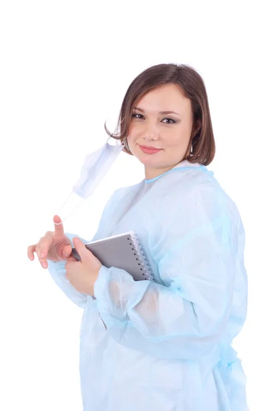 Young female doctor with book — Stock Photo, Image