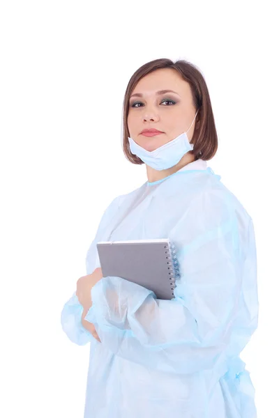 Young female doctor with book — Stock Photo, Image