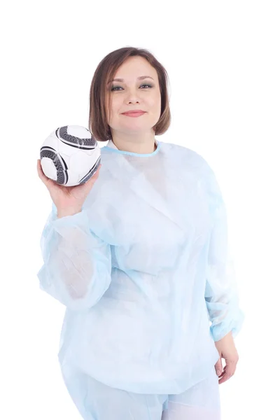 ボールを持って医療制服女性 — ストック写真