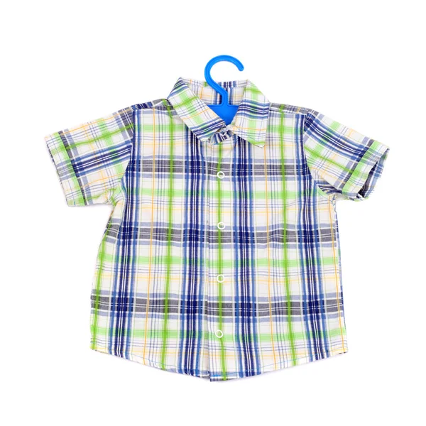 Kind gecontroleerd shirt — Stockfoto