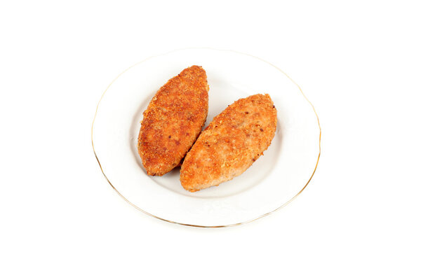 Fish cakes on white