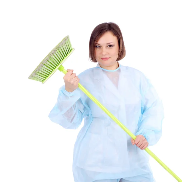 Nemocniční sestry s mopem — Stock fotografie