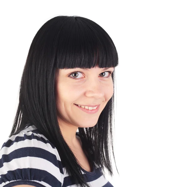 Pretty smiling brunette young girl — Stock Photo, Image