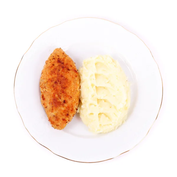 Fish cutlet and potato — Stock Photo, Image