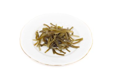 Plaka üzerinde yeşil Laminarya