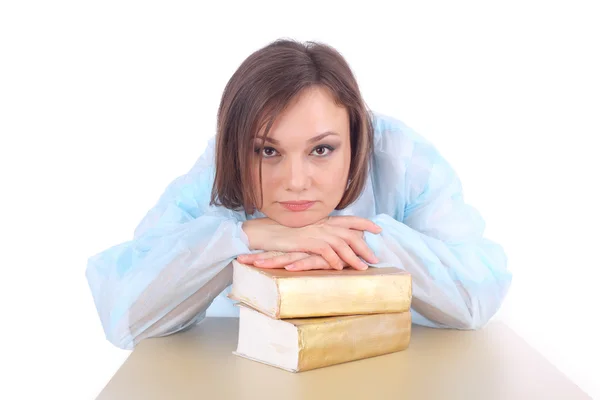 Female doctor with books — Stock Photo, Image