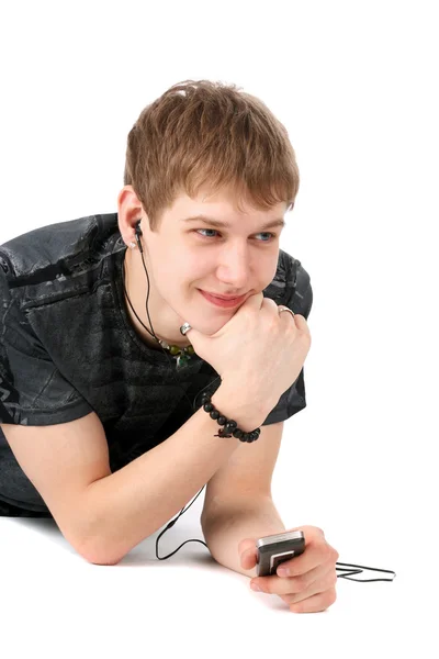 Joven escuchando música —  Fotos de Stock