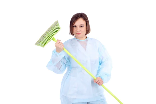 Nemocniční sestry s mopem — Stock fotografie
