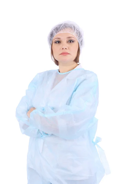 Tıbbi üniformalı genç kadın — Stok fotoğraf