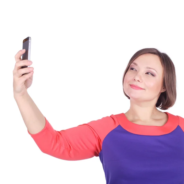 Jonge vrouw maken selfie — Stockfoto