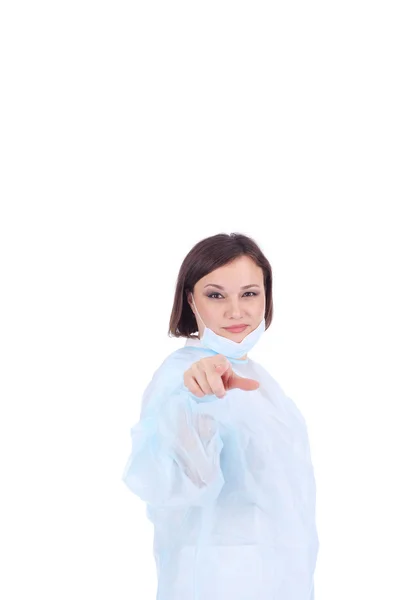 Pretty young woman in medical uniform — Stock Photo, Image