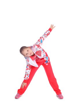 Kız spor egzersizleri yapma