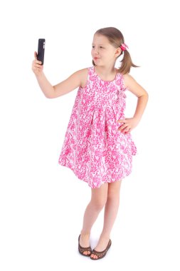 küçük kız selfie yapma