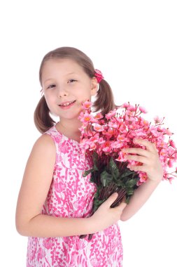 Kız çiçek grup ile