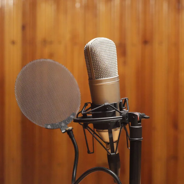 Profesjonelle mikrofoner i studio – stockfoto