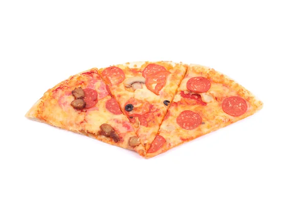 Pizza-Scheiben isoliert — Stockfoto