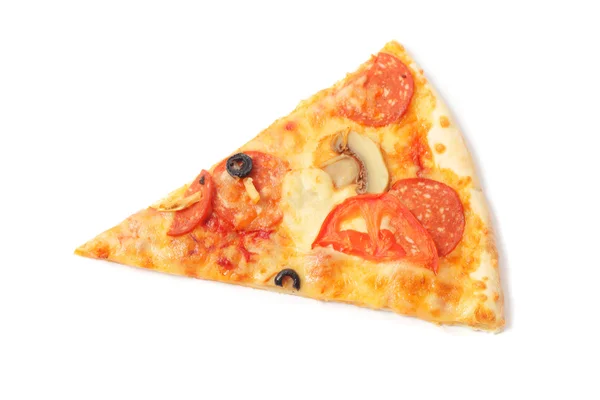 Plak van pizza geïsoleerd — Stockfoto