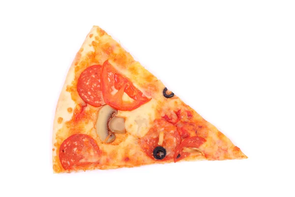 Fetta di pizza isolata — Foto Stock